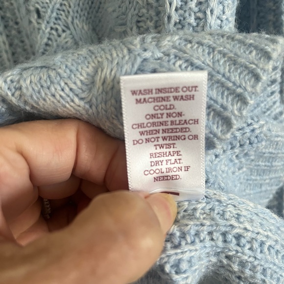 SO Perfect Women's Soft Blue Cable Knit Sweater - Picture 9 of 9